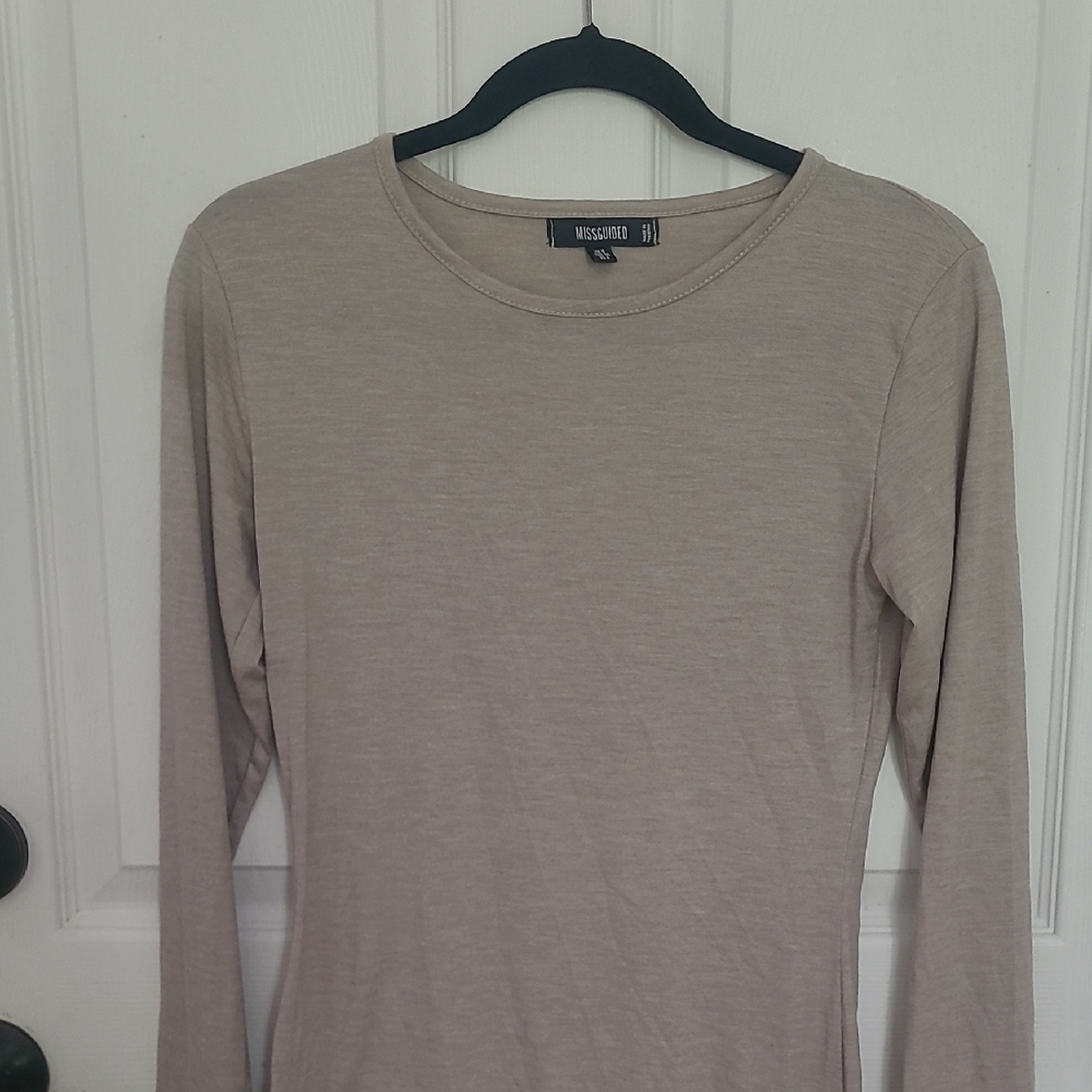 Massimo Dutti Women's Tan Long Sleeve Top